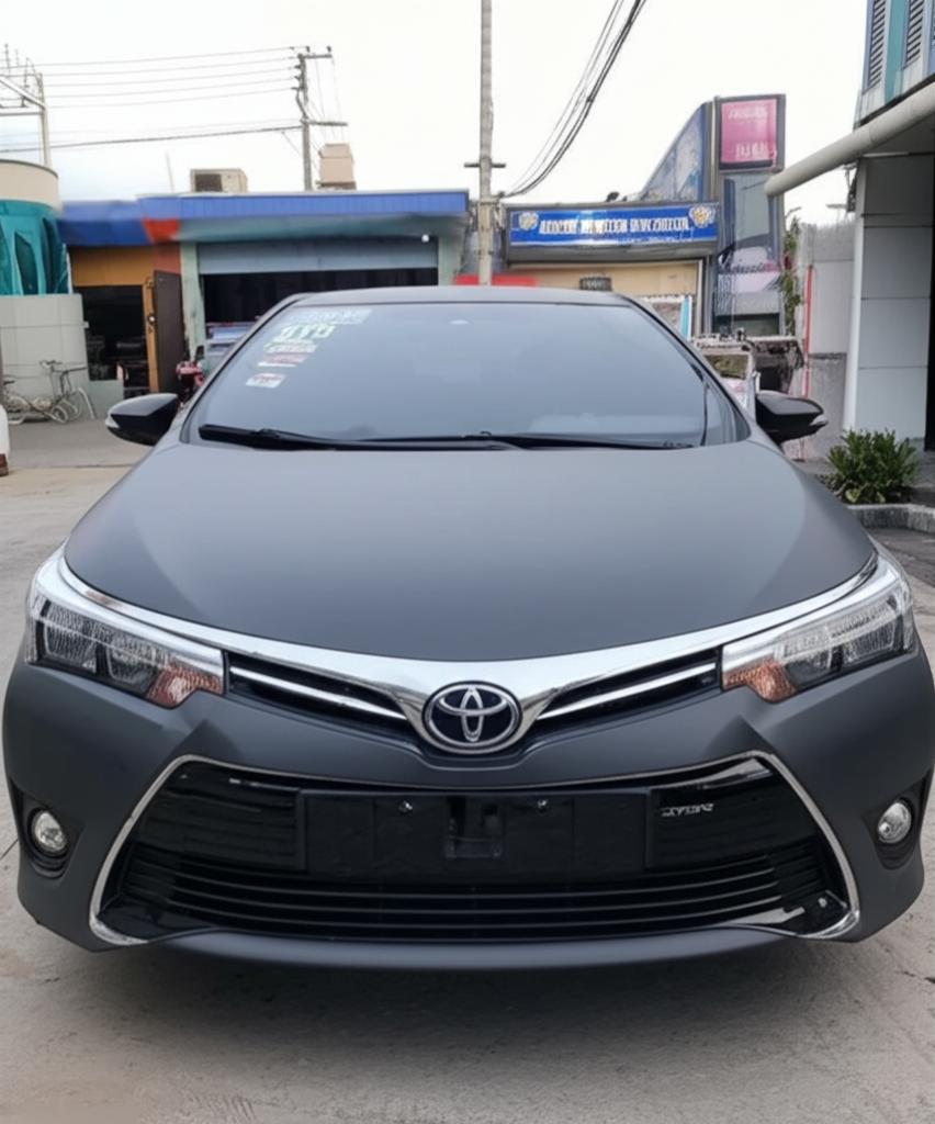 Toyota Altis with a full-body TPU wrap, looking pristine.