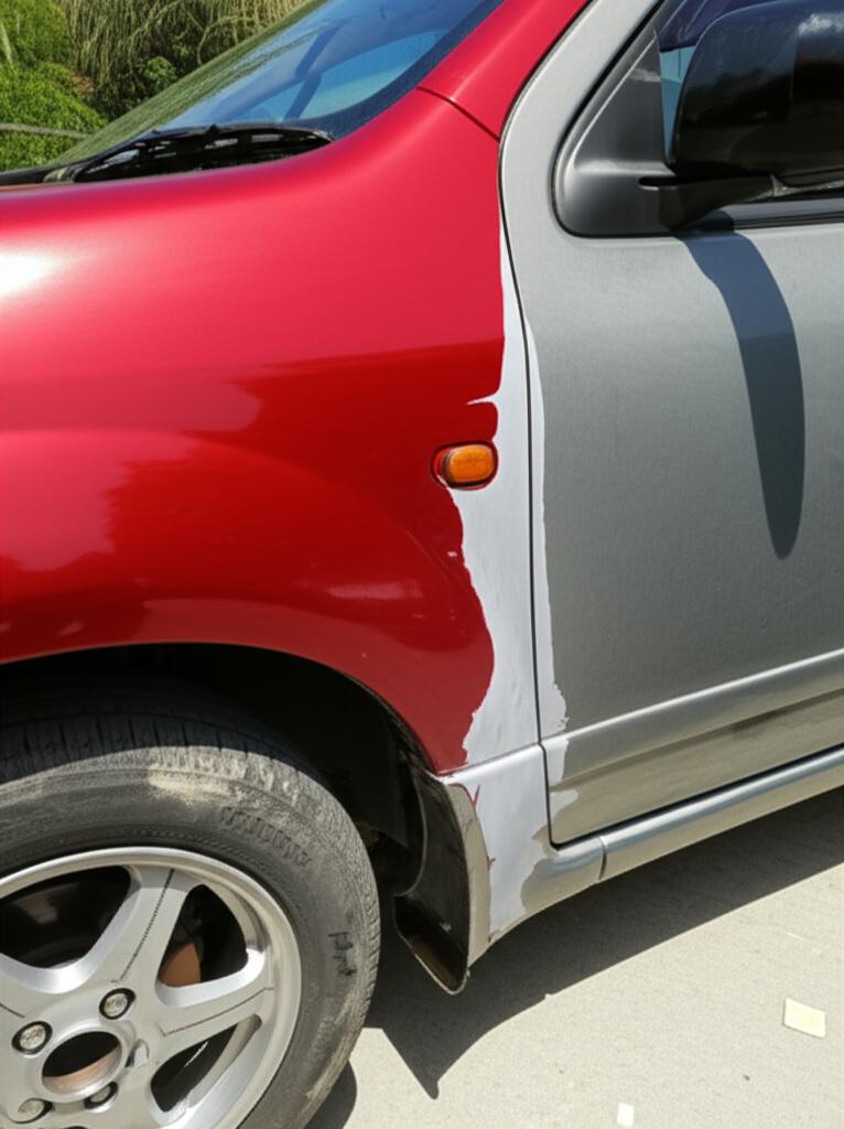 Car paint fading under harsh sun in Thailand