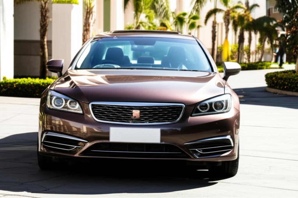 A luxury car parked under the bright Thai sun